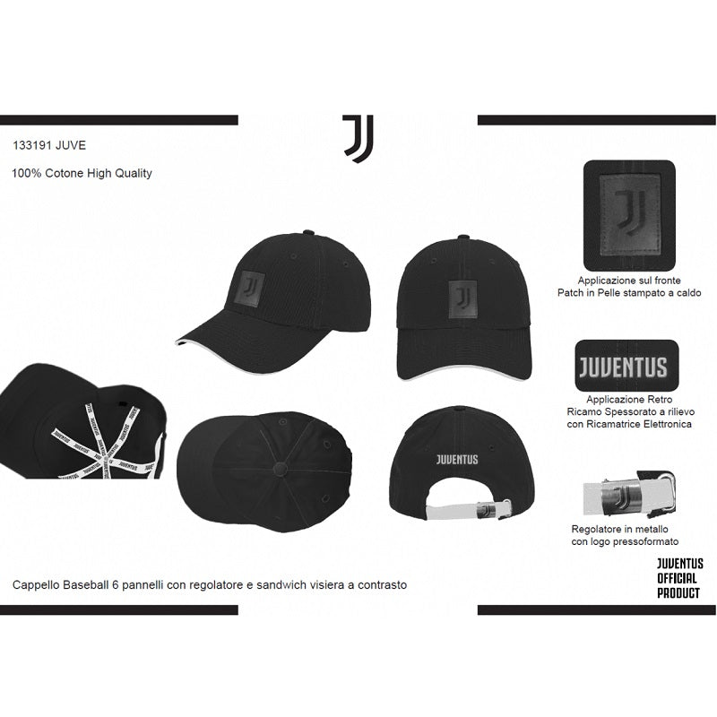 Cappello Juventus 133191JUVE Nero Unisex Berretto in Cotone Prodotto Ufficiale