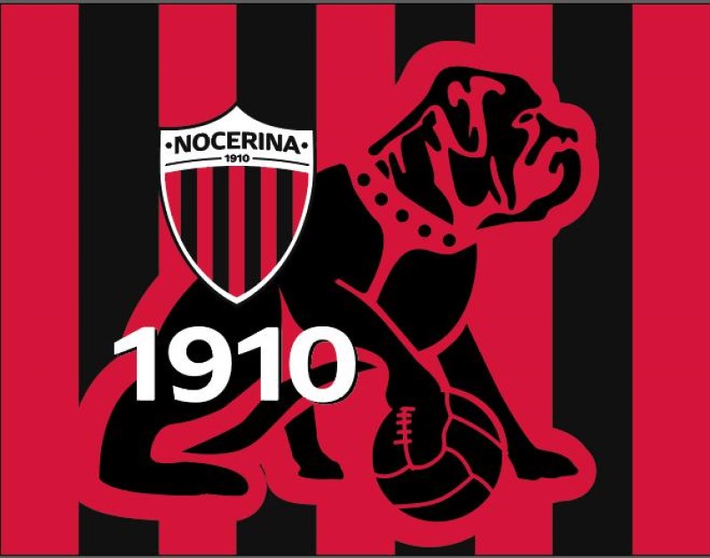 Bandiera Nocerina Calcio 23/24 40x80cm Magma Rosso Nera