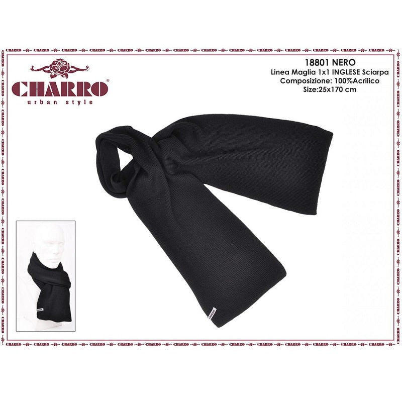 Sciarpa Charro 188001NERO Unisex Adulto Nero Taglia Unica 25x170cm Acrilico