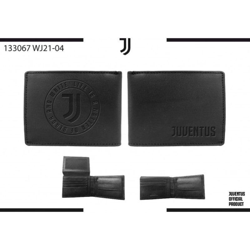 Portafoglio in Pelle Juventus Prodotto Ufficiale Unisex Nero in Pelle 133067JUVE