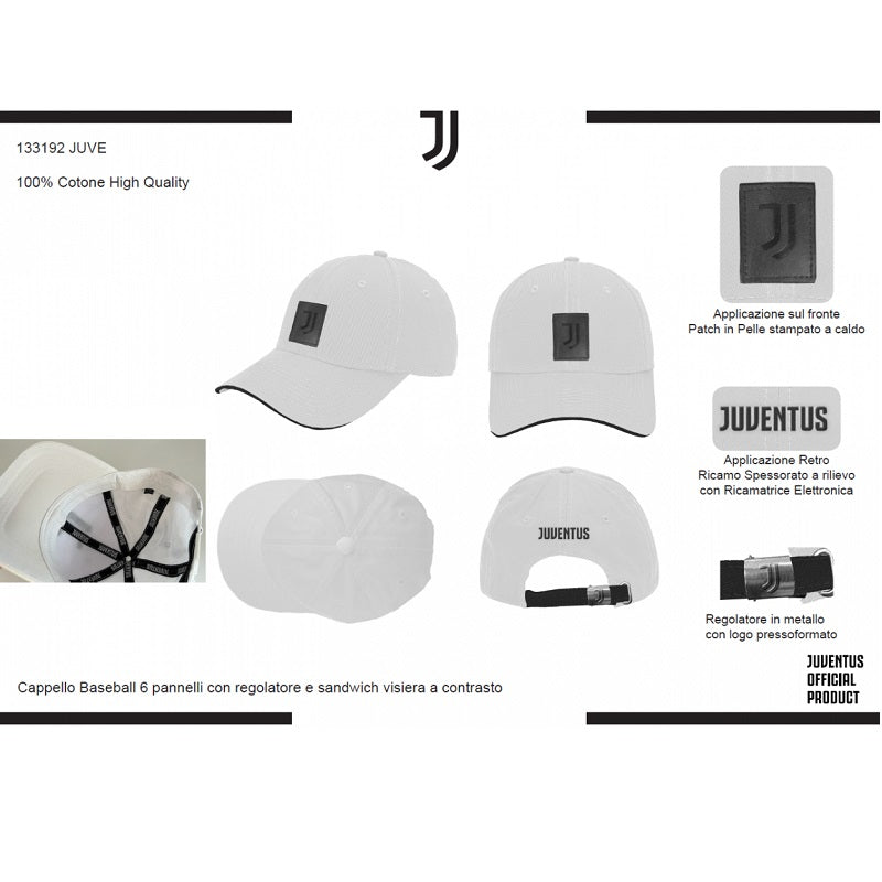 Cappello Juventus 133192JUVE Bianco con Patch Unisex Berretto